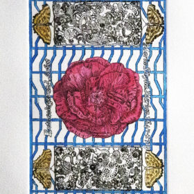 Etching with watercolor