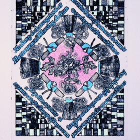 etching with watercolor