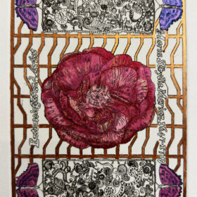 etching with watercolor