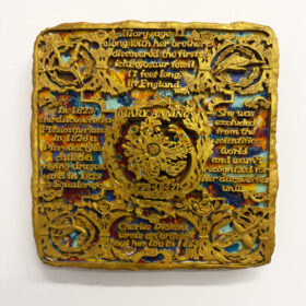 carved encaustic on panel