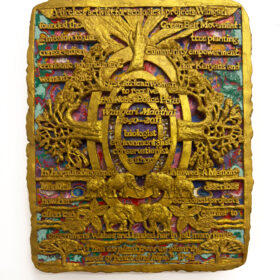 carved encaustic on panel