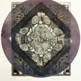 etching with watercolor