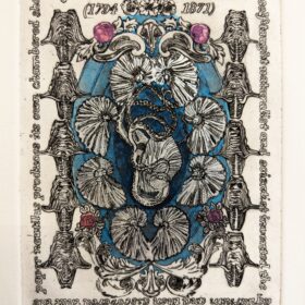 etching with watercolor